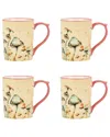 10 Strawberry Street Set Of 4 Sylvie Mugs In Yellow