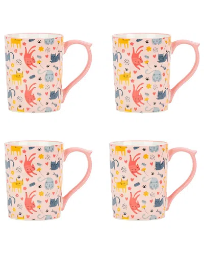 10 Strawberry Street Set Of 4 Sylvie Mugs In Pink