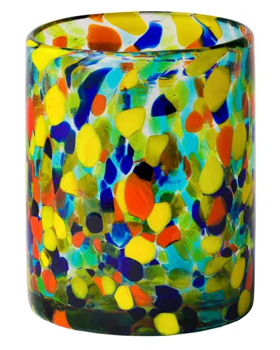 10 Strawberry Street Set Of 6 Carnival Dof Handblown Mexican Glasses In Multi