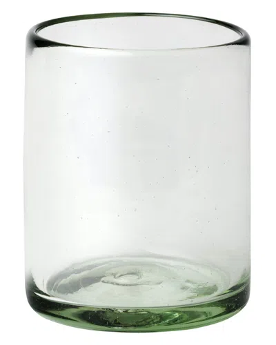 10 Strawberry Street Set Of 6 Clear Dof Handblown Mexican Glasses In Green