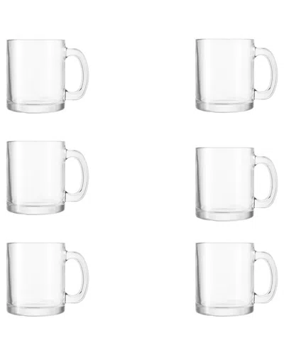 10 Strawberry Street Set Of 6 Glass Latte Macchiato Mugs In Metallic