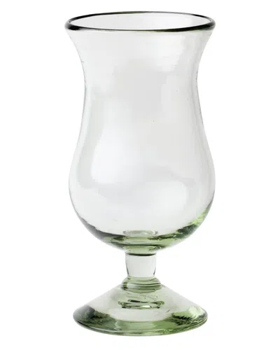 10 Strawberry Street Set Of 6 Hurricane Handblown Mexican Glasses In Green