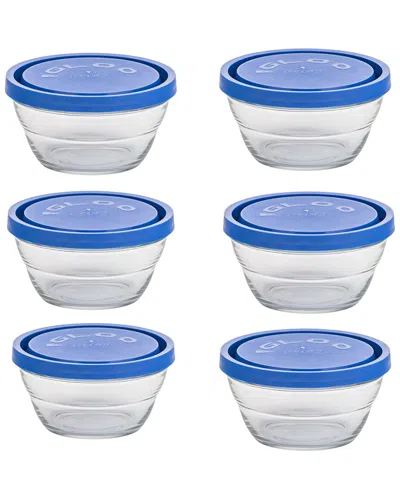 10 Strawberry Street Set Of 6 Lambada Serve & Store Bowls In Blue