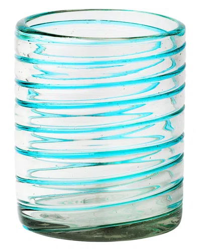 10 Strawberry Street Set Of 6 Meridia Dof Handblown Mexican Glasses In Blue