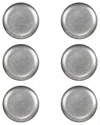 10 Strawberry Street Set Of 6 Moab Stainless Steel Coupe Dinnerware: 10.25in Round Plate