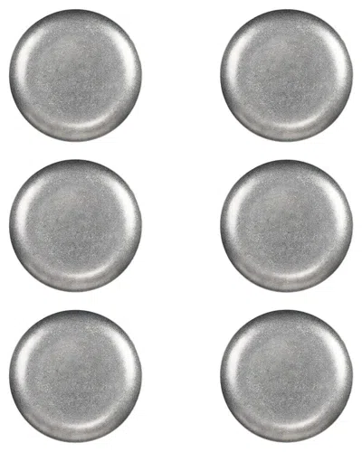 10 Strawberry Street Set Of 6 Moab Stainless Steel Coupe Dinnerware: 10.25in Round Plate