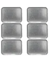 10 Strawberry Street Set Of 6 Moab Stainless Steel Coupe Dinnerware: 10in X 14in Rectangular Plate