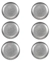 10 Strawberry Street Set Of 6 Moab Stainless Steel Coupe Dinnerware: 11.75in Round Plate