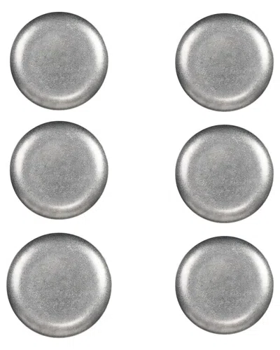 10 Strawberry Street Set Of 6 Moab Stainless Steel Coupe Dinnerware: 11.75in Round Plate