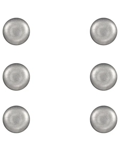 10 Strawberry Street Set Of 6 Moab Stainless Steel Coupe Dinnerware: 5in Round Plate In Gray