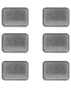 10 Strawberry Street Set Of 6 Moab Stainless Steel Coupe Dinnerware: 7in X 10in Rectangular Plate