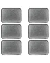 10 Strawberry Street Set Of 6 Moab Stainless Steel Coupe Dinnerware: 9in X 12in Rectangular Plate