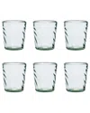 10 Strawberry Street Set Of 6 Optic Swirl Mexican Glassware: Double Old Fashioned