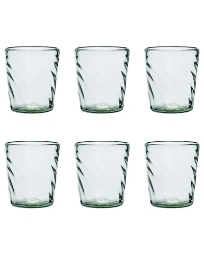 10 Strawberry Street Set Of 6 Optic Swirl Mexican Glassware: Double Old Fashioned