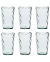 10 Strawberry Street Set Of 6 Optic Swirl Mexican Glassware: Hiball