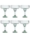 10 Strawberry Street Set Of 6 Optic Swirl Mexican Glassware: Margarita