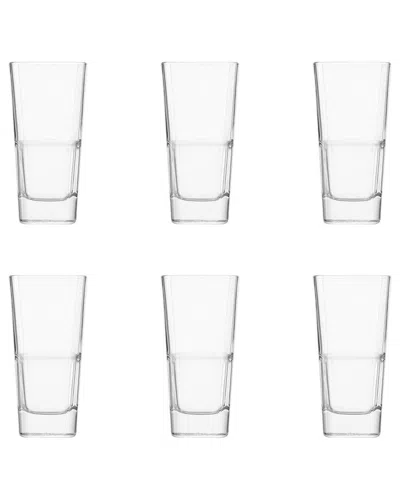 10 Strawberry Street Set Of 6 Palladio Square Stack Glassware: Hiball In Transparent