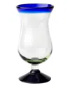 10 Strawberry Street Set Of 6 Rim Hurricane Handblown Mexican Glasses