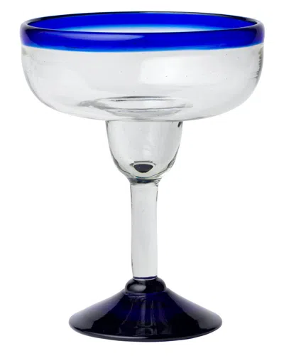 10 Strawberry Street Set Of 6 Rim Margarita Handblown Mexican Glasses