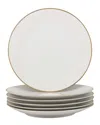 10 Strawberry Street Set Of 6 Royal Coupe Gold Line Bread & Butter Plate In White