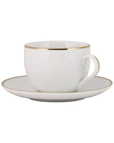 10 Strawberry Street Set Of 6 Royal Coupe Gold Line Cup & Saucer