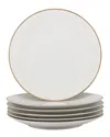 10 Strawberry Street Set Of 6 Royal Coupe Gold Line Dinner Plate In Gold