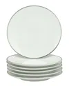10 Strawberry Street Set Of 6 Royal Coupe Silver Line Bread & Butter Plate In Green