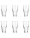 10 Strawberry Street Set Of 6 Stepback Glassware: Hiball In Transparent