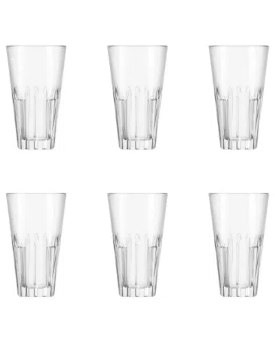 10 Strawberry Street Set Of 6 Stepback Glassware: Hiball In Transparent