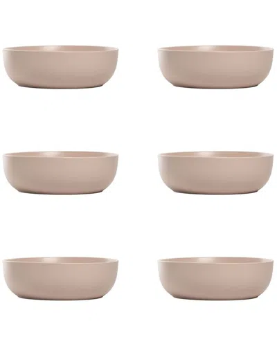 10 Strawberry Street Set Of 6 Wazee Matte Coupe Dinnerware Bowls In Brown