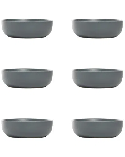 10 Strawberry Street Set Of 6 Wazee Matte Coupe Dinnerware Bowls In Gray