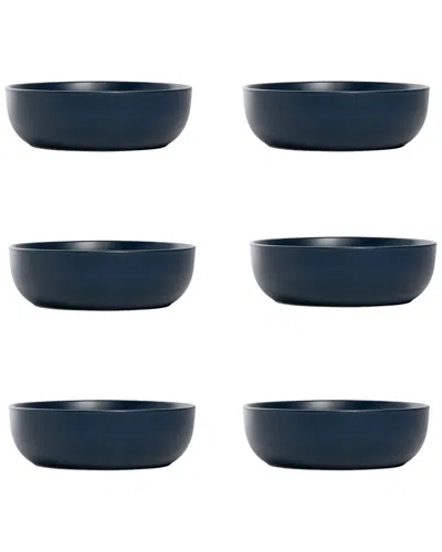 10 Strawberry Street Set Of 6 Wazee Matte Coupe Dinnerware Bowls In Black