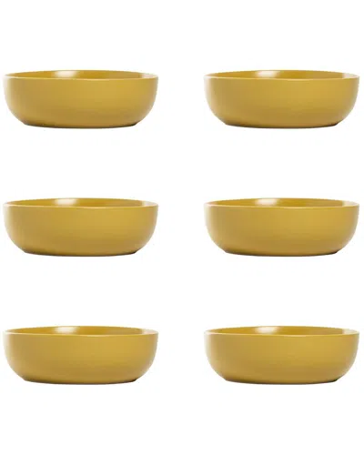 10 Strawberry Street Set Of 6 Wazee Matte Coupe Dinnerware Bowls In Brown