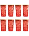 10 Strawberry Street Set Of 8 Tiki Sipper Glasses In Red