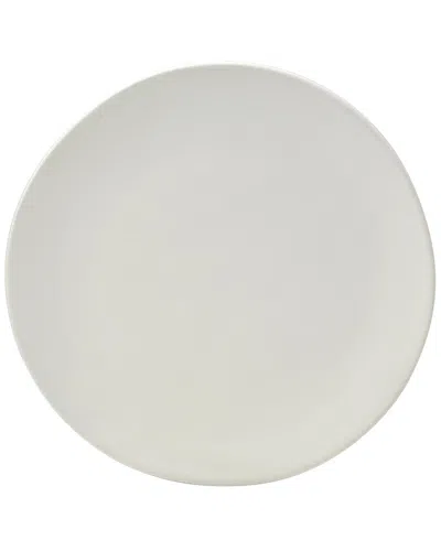 10 Strawberry Street Set Of Six 6.25in Wave Matte White Bread & Butter Plates In Silver
