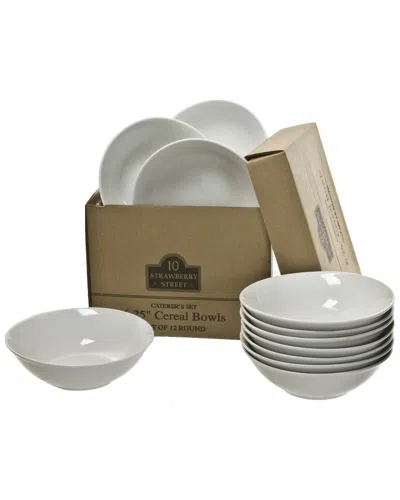10 Strawberry Street Set Of Twelve 6.25in Round Cereal Bowls In Multi