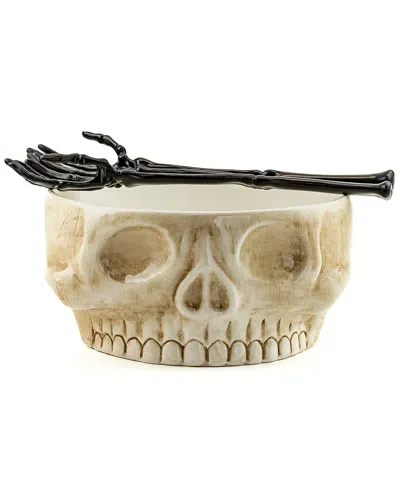 10 Strawberry Street Skull Serving Bowl With Skel In Multi