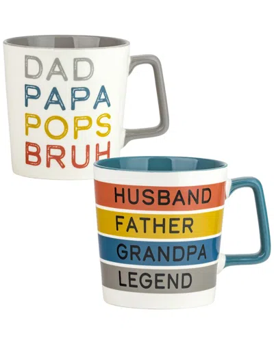 10 Strawberry Street Slant 2pc Father's Day Coffee Mug Set In Multi