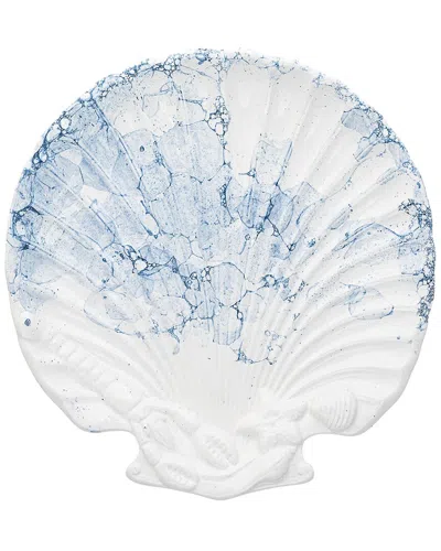 10 Strawberry Street Tidal Drift Scallop Tidbit Platter In Blue