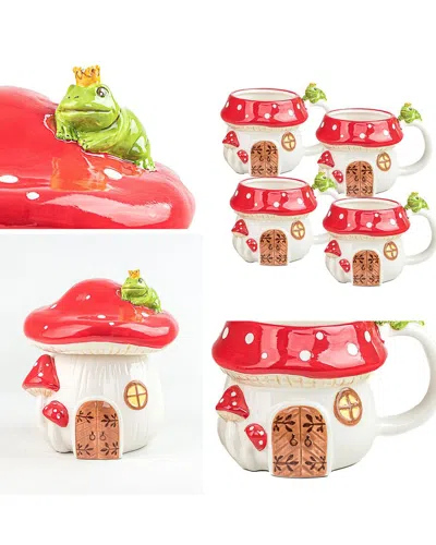 10 Strawberry Street Toadstool Cottage Collection Canister And Mugs Set
