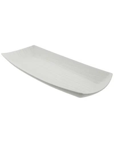 10 Strawberry Street Whittier Embossed Rectangle Platter In White