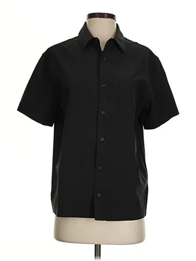 Pre-owned 10 Tree Short Sleeve Blouse In Black