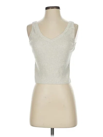 Pre-owned 10 Tree Tank Top Silver Strapless Neckline Tops