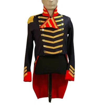 Pre-owned 100% 1812th Naval War Napoleonic Us Marine Navy Blue Wool Men Coat
