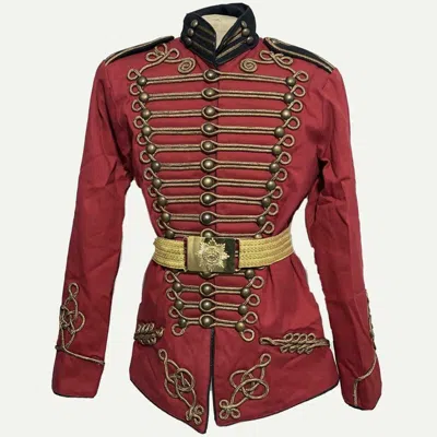 Pre-owned 100% Army Officer Red Black Hussar Jacket