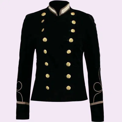 Pre-owned 100% Black Ladies Officer's Wool Braid Jacket