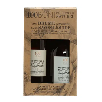 100 Bon 100bon Verveine & Mandarine Bath Set Liquid Soap 10 oz + Body Mist 6.7 oz In Black