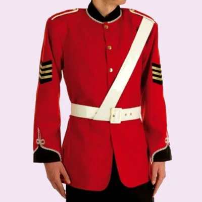 Pre-owned 100% British Boer War Soldier Costume Men's Fancy Red Wool Coat