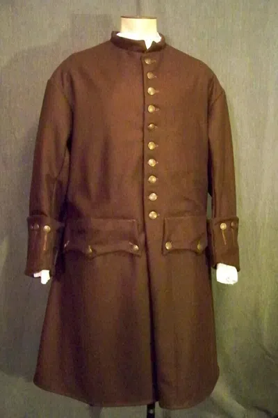 Pre-owned 100% Brown Frock 18th Century Coat Adult Custom Colonial Long Coat