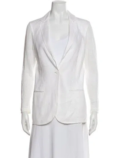Pre-owned 100% Capri Blazer In White